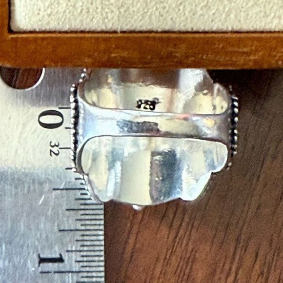 Faceted Citrine Gemstone Poison Locket Box Ring Sterling Silver Sz 9 - Picture 7 of 10